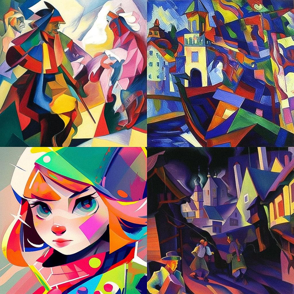 Aristarkh Lentulov style, Midjourney Niji 4, render 1 of 4