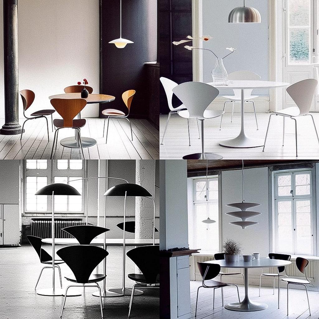 Arne Jacobsen style, Midjourney Niji 4, render 1 of 4