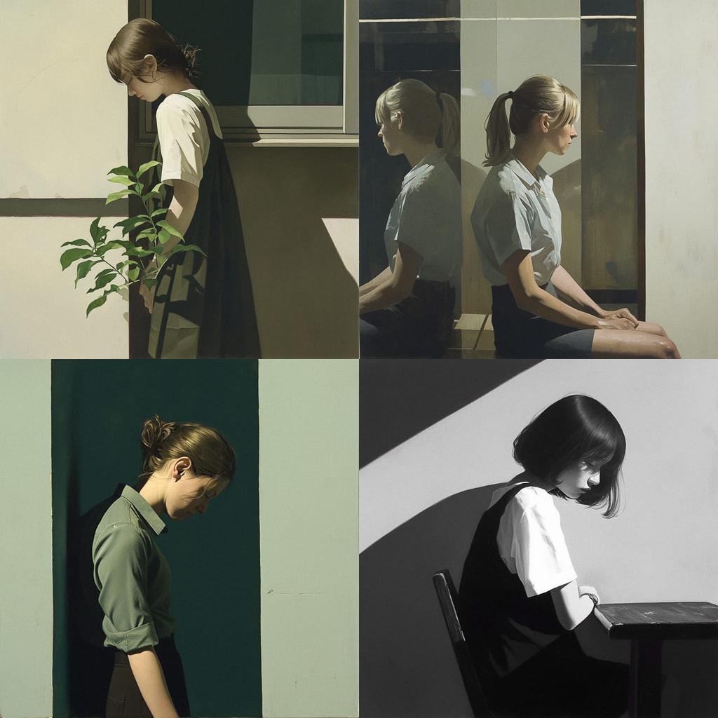 Arne Svenson style, Midjourney Niji 6, render 1 of 4