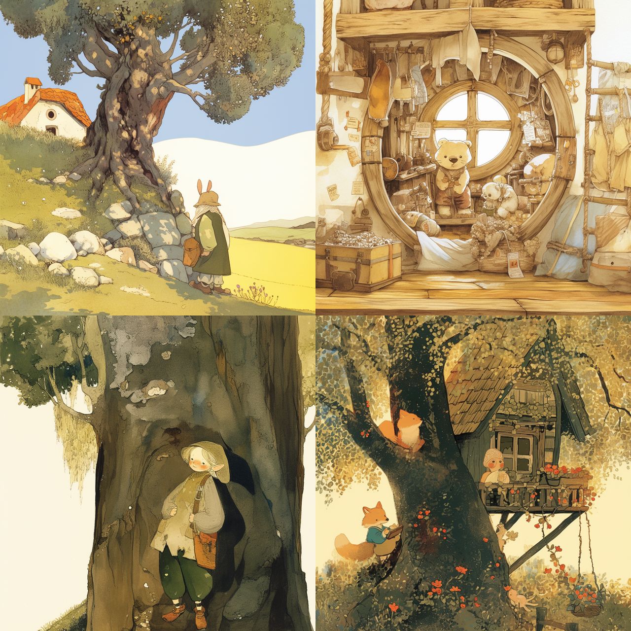 Arnold Lobel style, Midjourney Niji 6, render 1 of 4