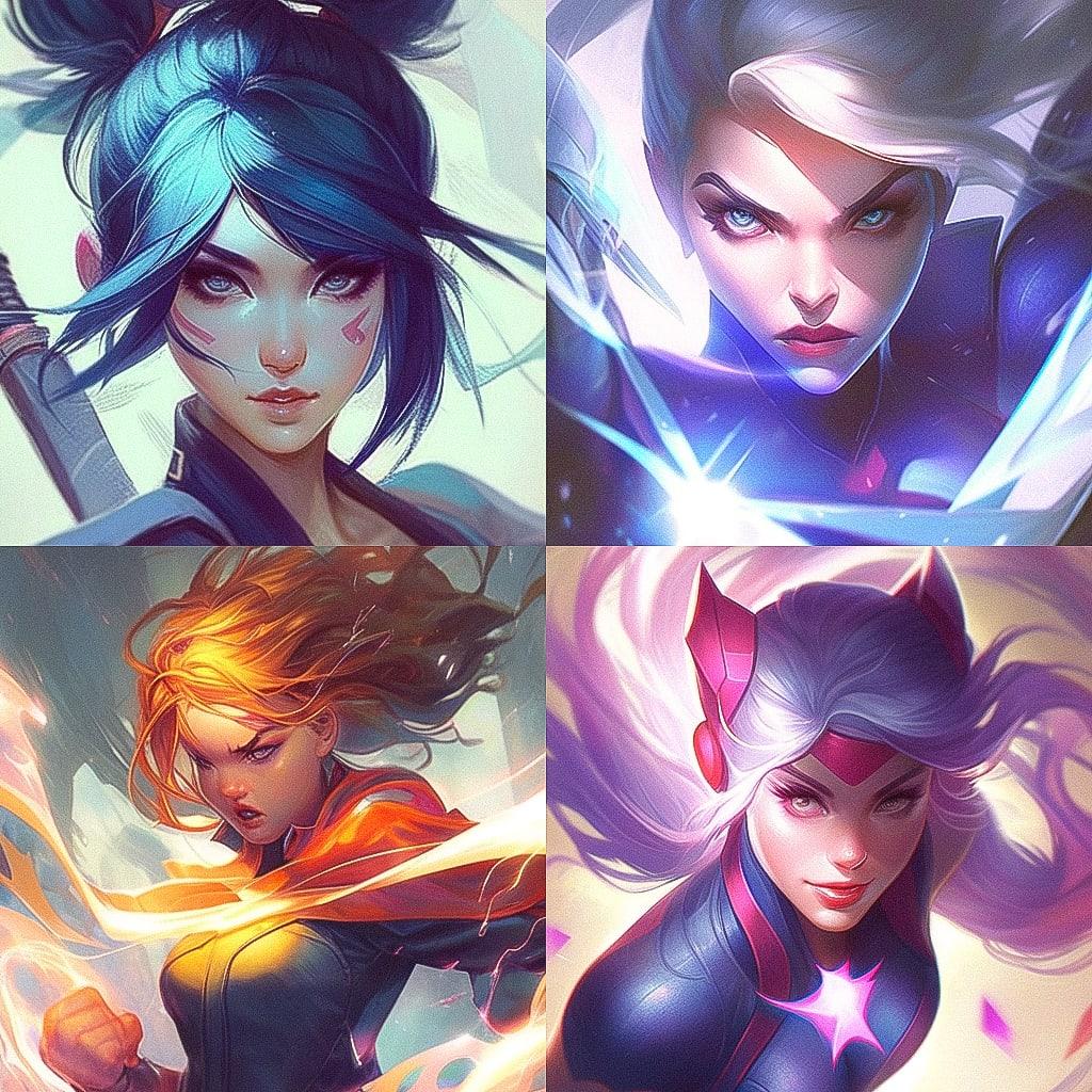 Artgerm style, Midjourney Niji 4, render 1 of 4