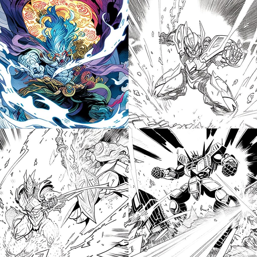 Arthur Adams style, Midjourney Niji 4, render 1 of 4
