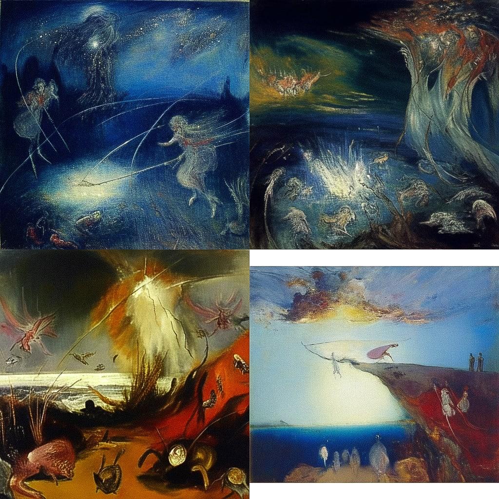 Arthur Boyd style, Midjourney Niji 4, render 1 of 4