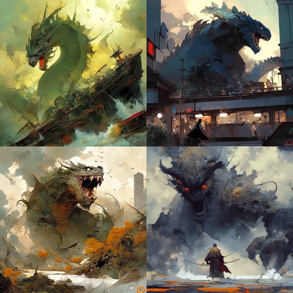 Arthur Suydam style, Midjourney Niji 5, render 1 of 4