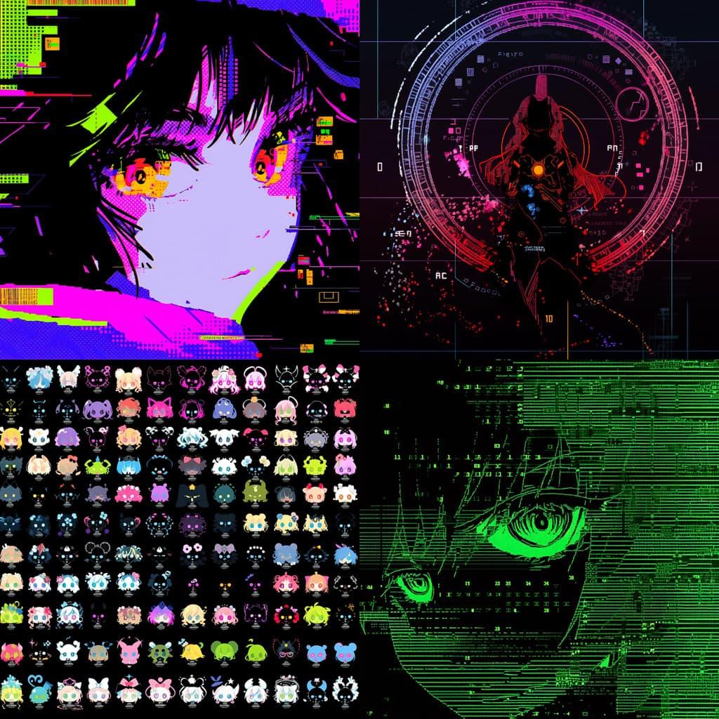 ASCII art style, Midjourney Niji 4, render 1 of 4