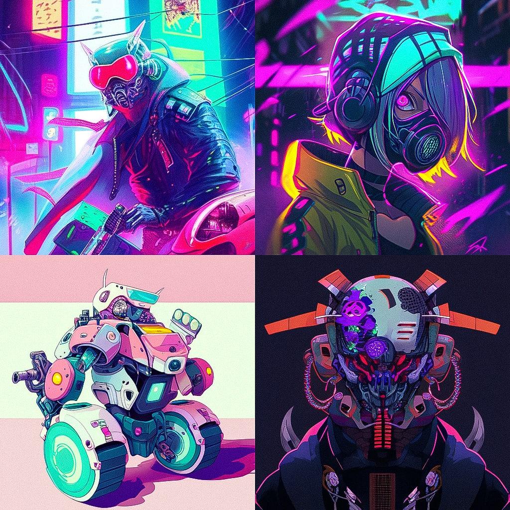 Atompunk style, Midjourney Niji 4, render 1 of 4