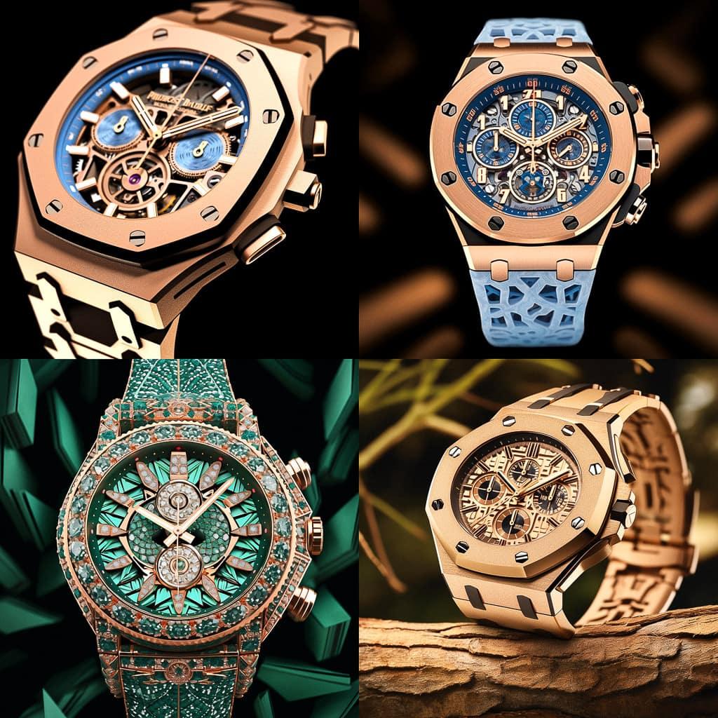Audemars Piguet style, Midjourney Niji 5, render 1 of 4