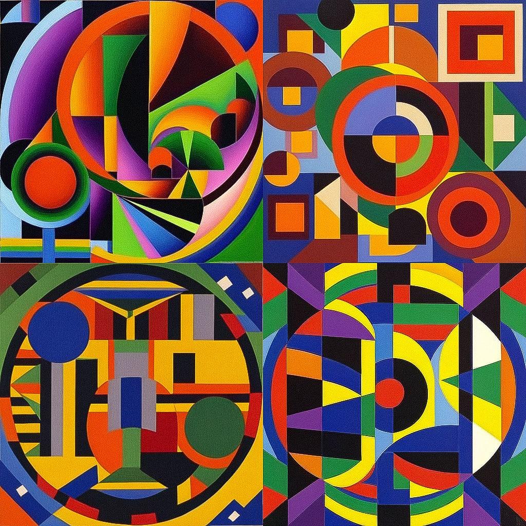 Auguste Herbin style, Midjourney Niji 4, render 1 of 4