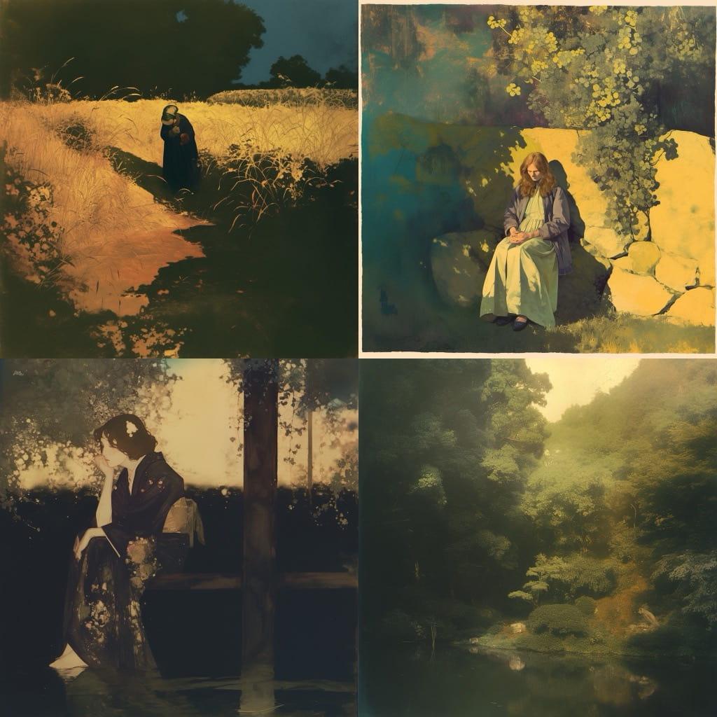 Autochrome print style, Midjourney Niji 6, render 1 of 4