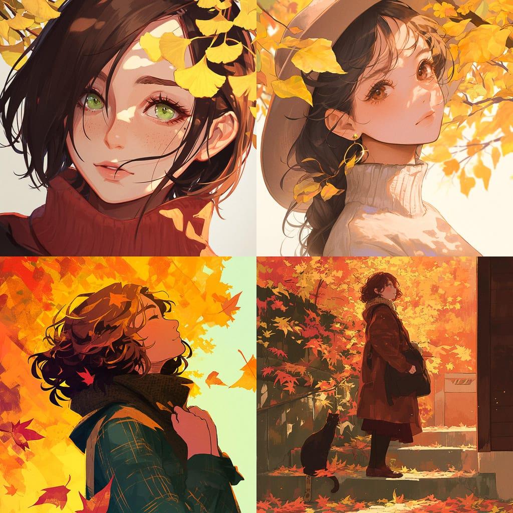 Autumn style, Midjourney Niji 6, render 1 of 4