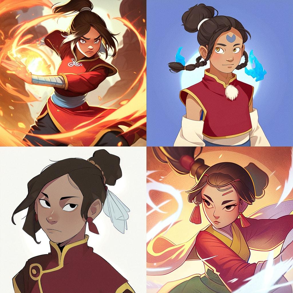 Avatar the Last Airbender style, Midjourney Niji 4, render 1 of 4