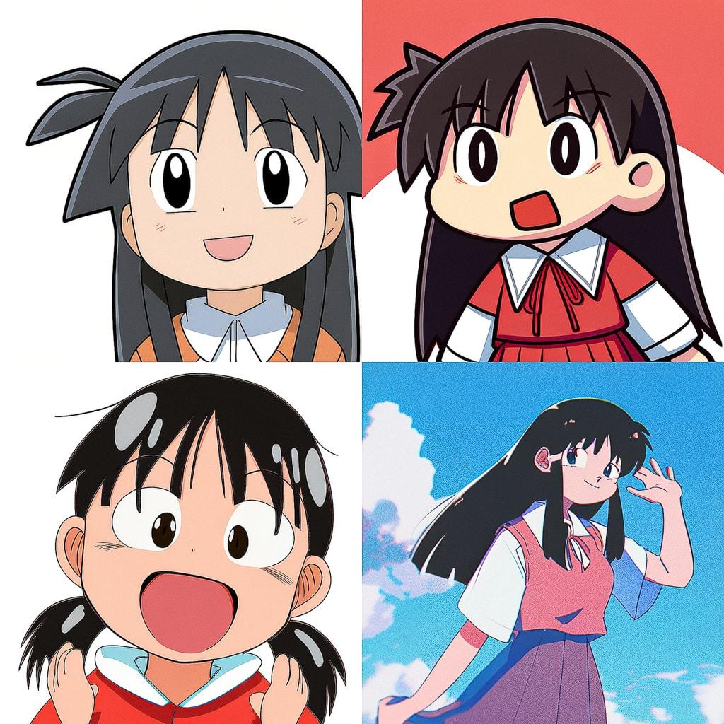 Azumanga Daioh style, Midjourney Niji 4, render 1 of 4