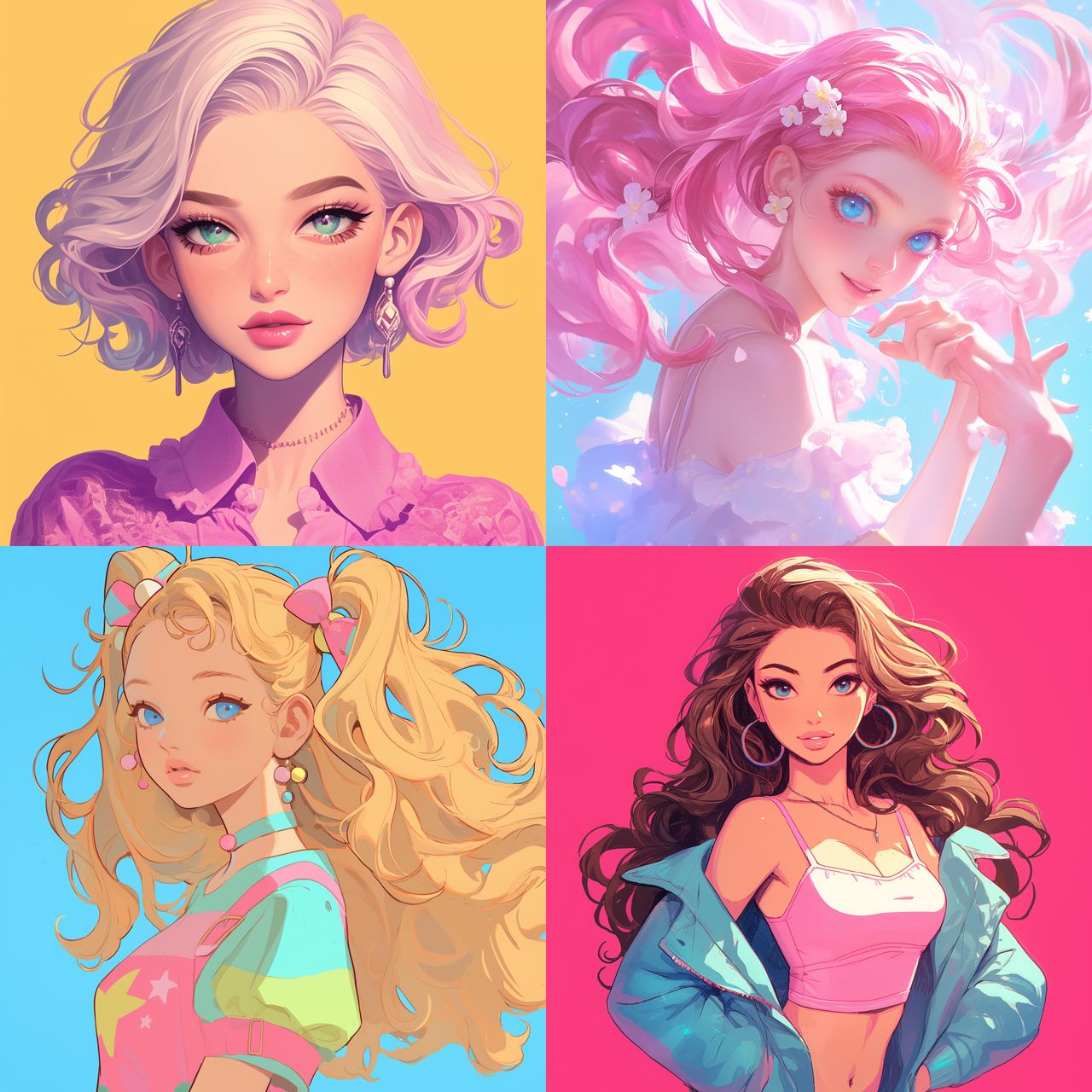 Barbie style, Midjourney Niji 6, render 1 of 4