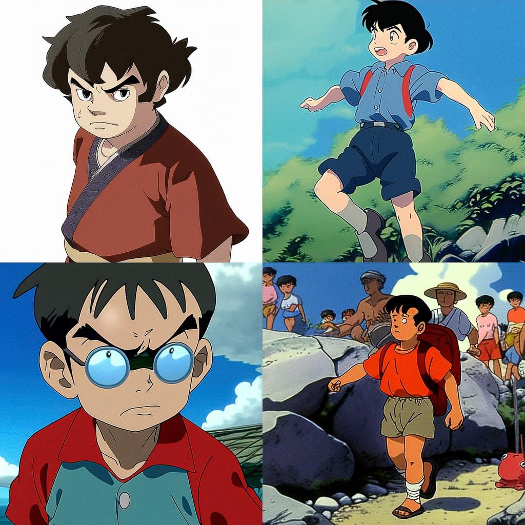 Barefoot Gen style, Midjourney Niji 4, render 1 of 4