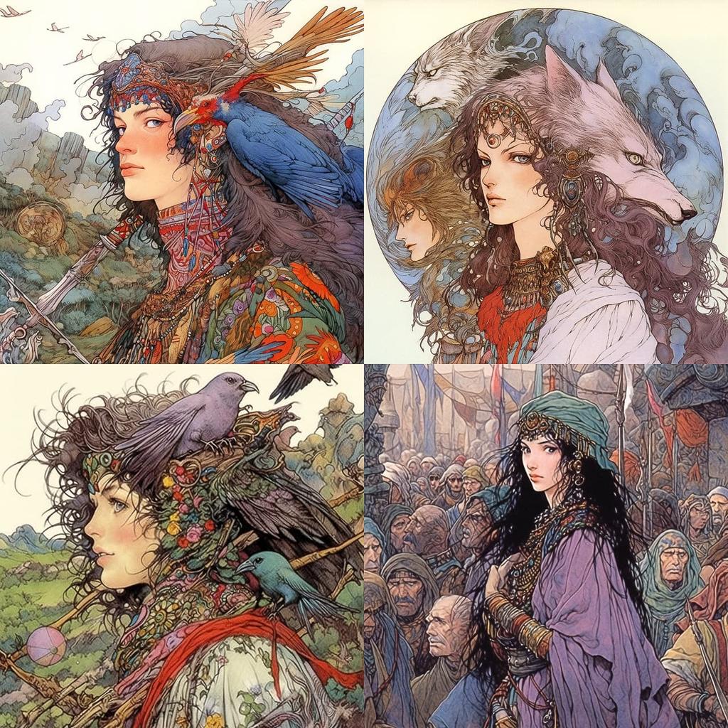 Barry Windsor-Smith style, Midjourney Niji 5, render 1 of 4