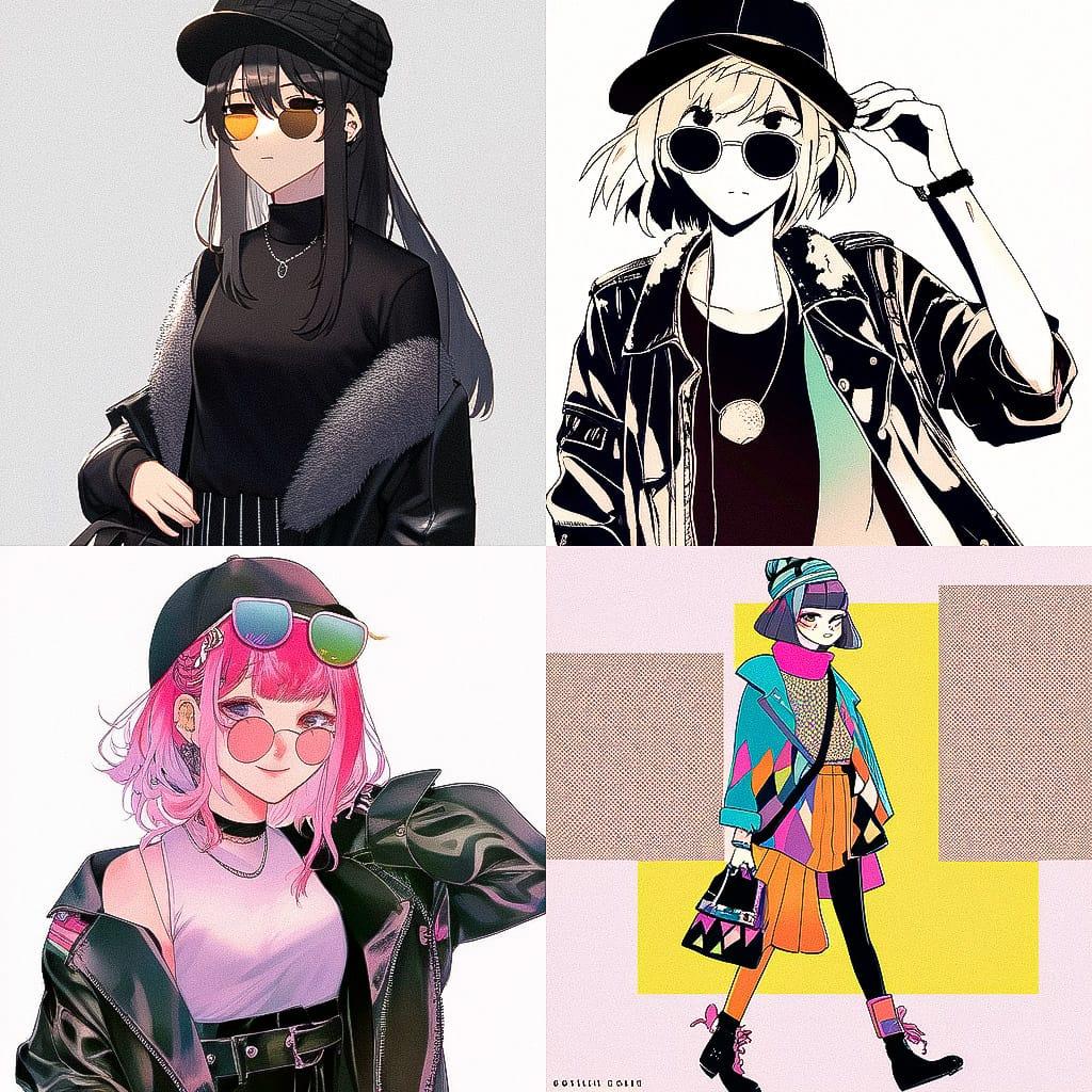 Beatnik fashion style, Midjourney Niji 4, render 1 of 4