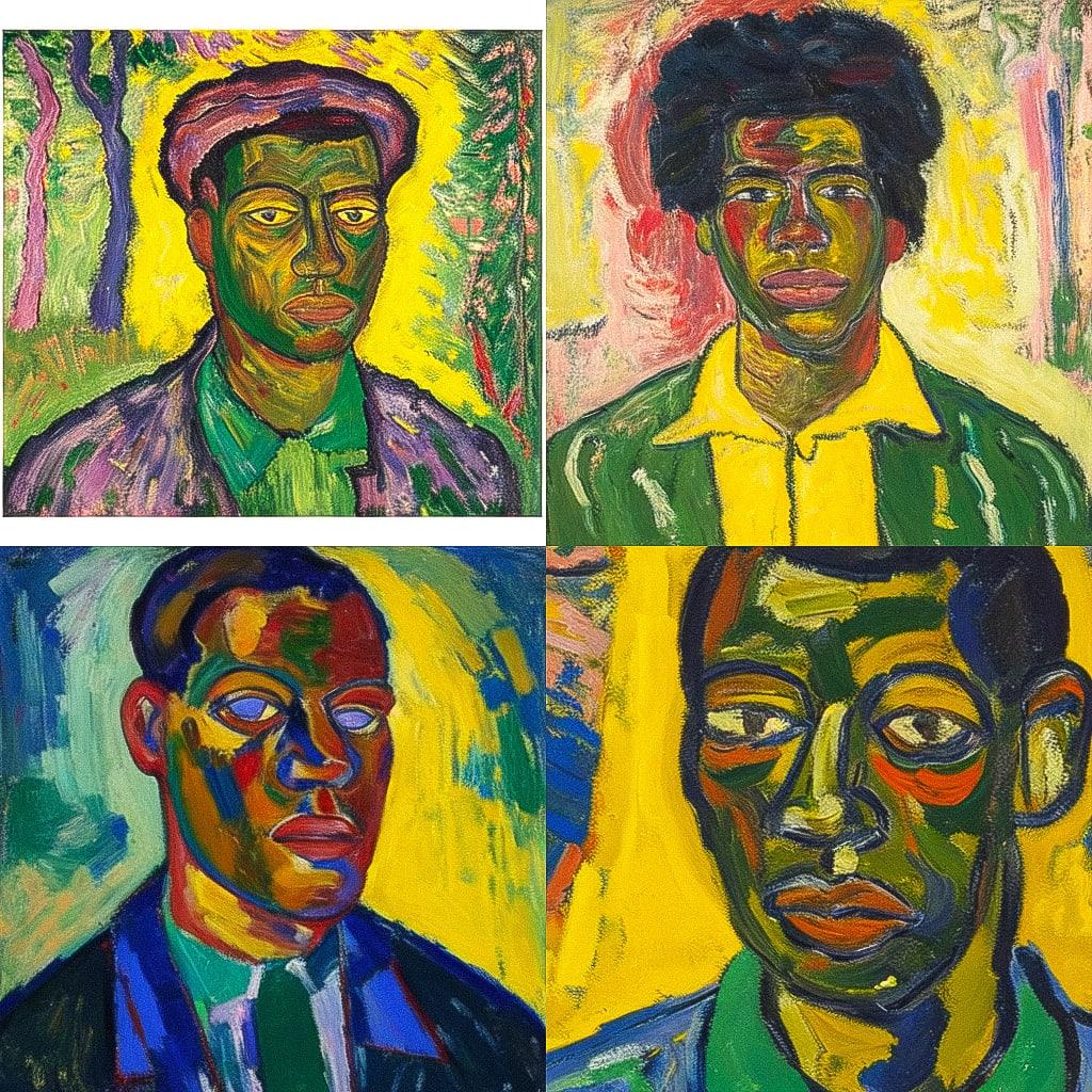 Beauford Delaney style, Midjourney Niji 4, render 1 of 4