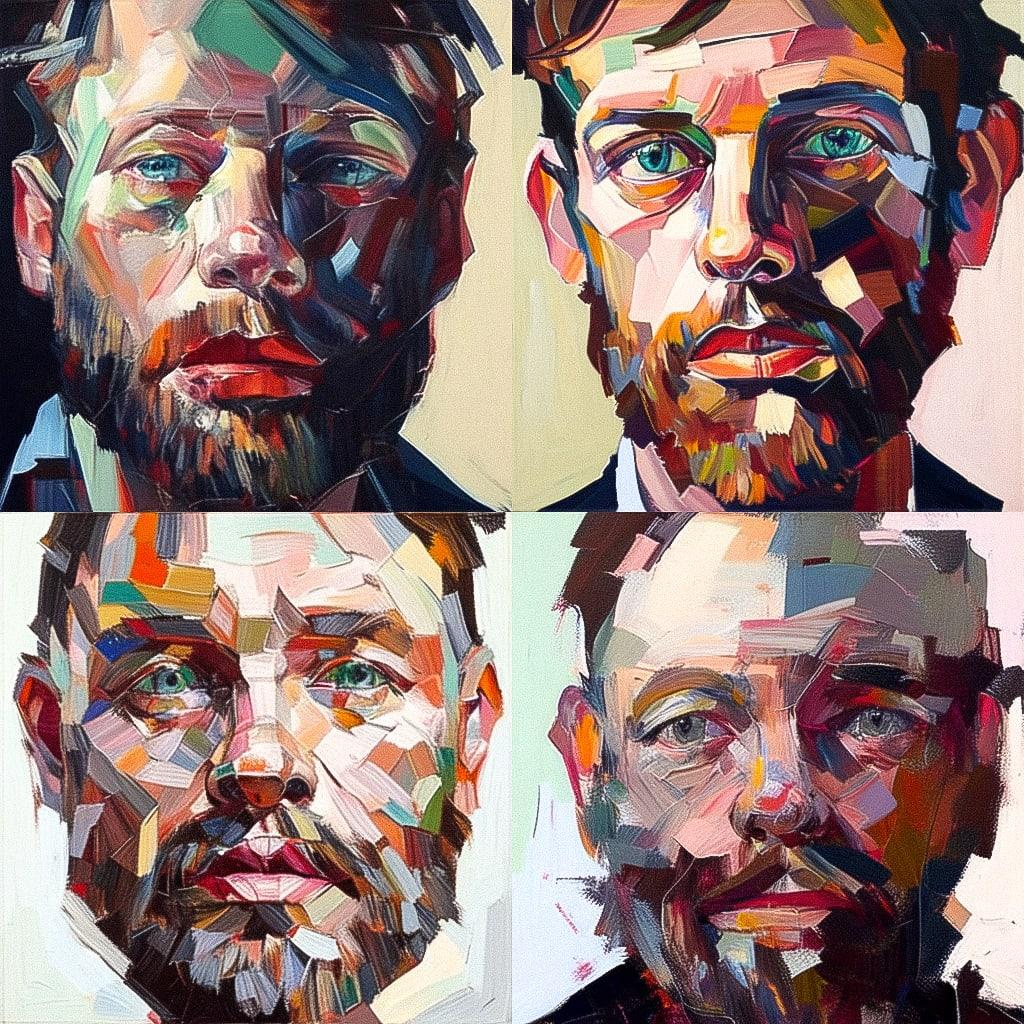 Ben Quilty style, Midjourney Niji 4, render 1 of 4