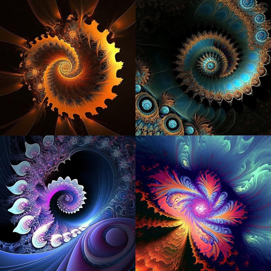 Benoit B. Mandelbrot style, Midjourney Niji 4, render 1 of 4
