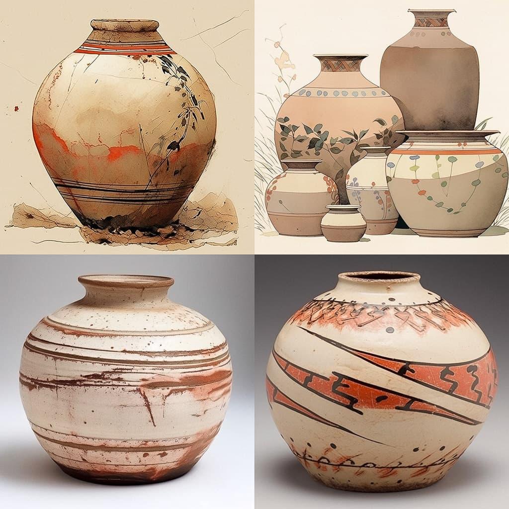 Bernard Leach style, Midjourney Niji 5, render 1 of 4