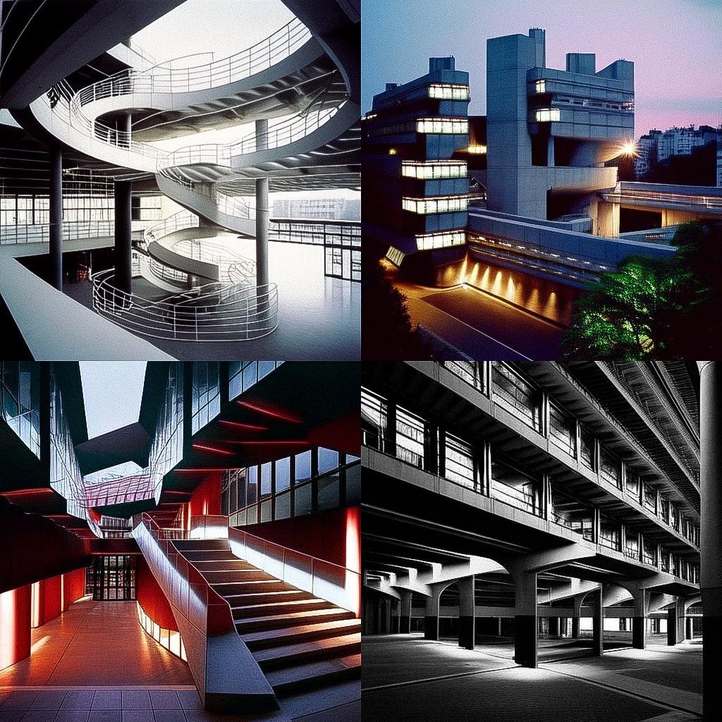 Bernard Tschumi style, Midjourney Niji 4, render 1 of 4