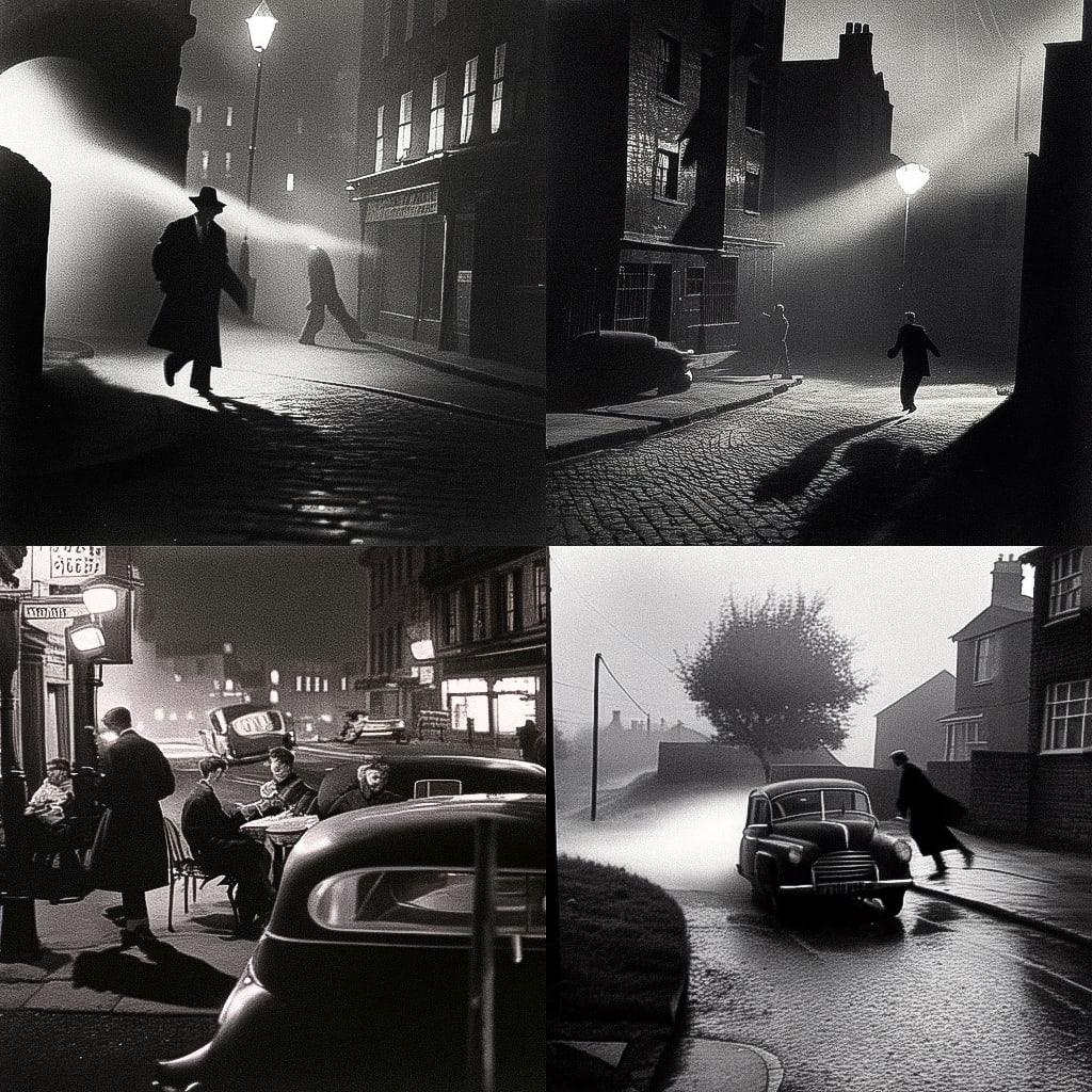 Bert Hardy style, Midjourney Niji 4, render 1 of 4