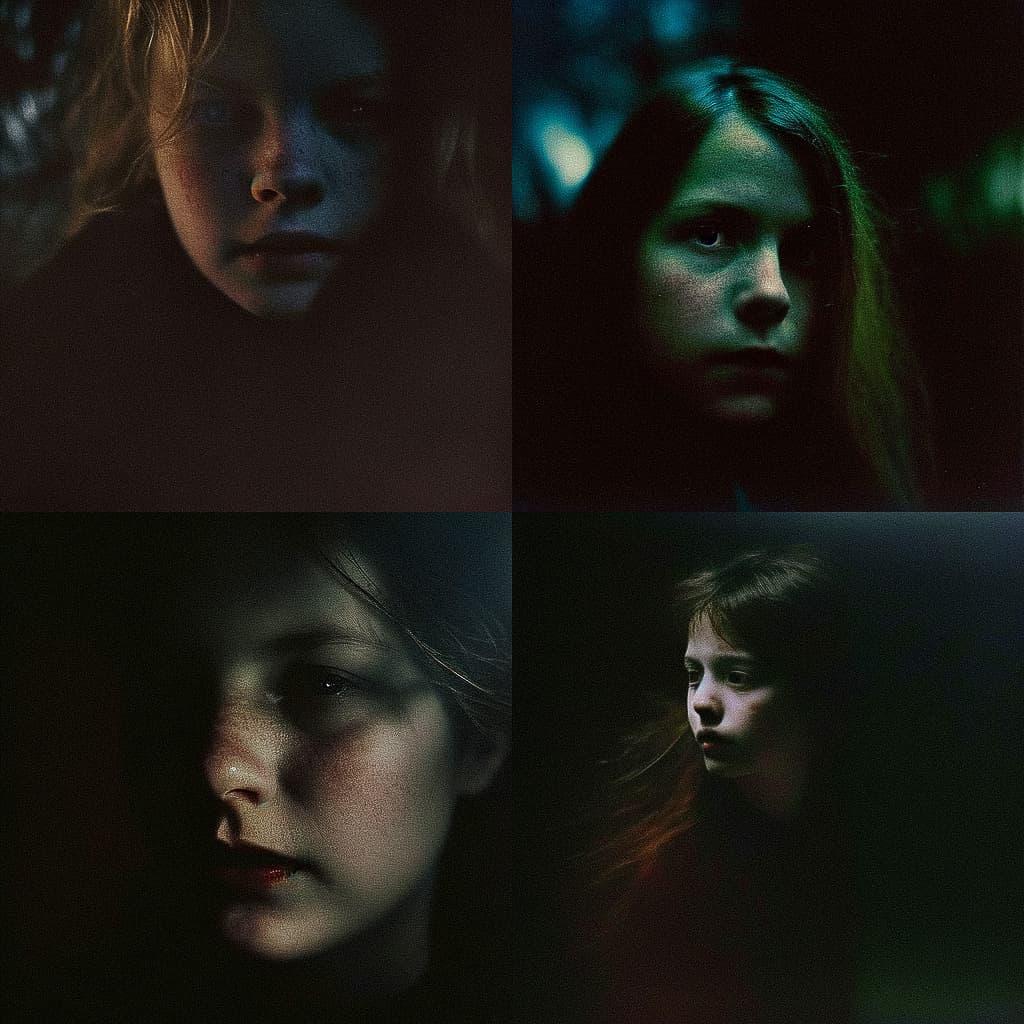 Bill Henson style, Midjourney Niji 5, render 1 of 4