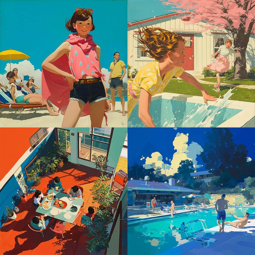 Bill Owens style, Midjourney Niji 5, render 1 of 4