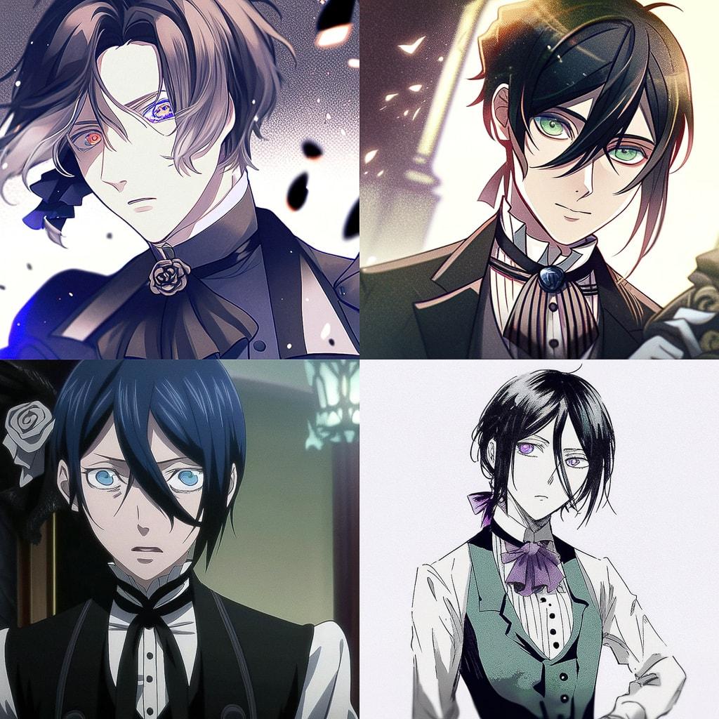 Black Butler style, Midjourney Niji 4, render 1 of 4