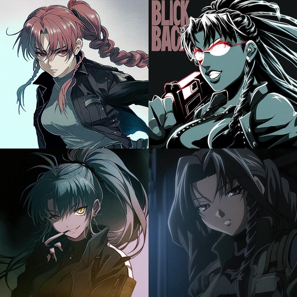 Black Lagoon style, Midjourney Niji 4, render 1 of 4