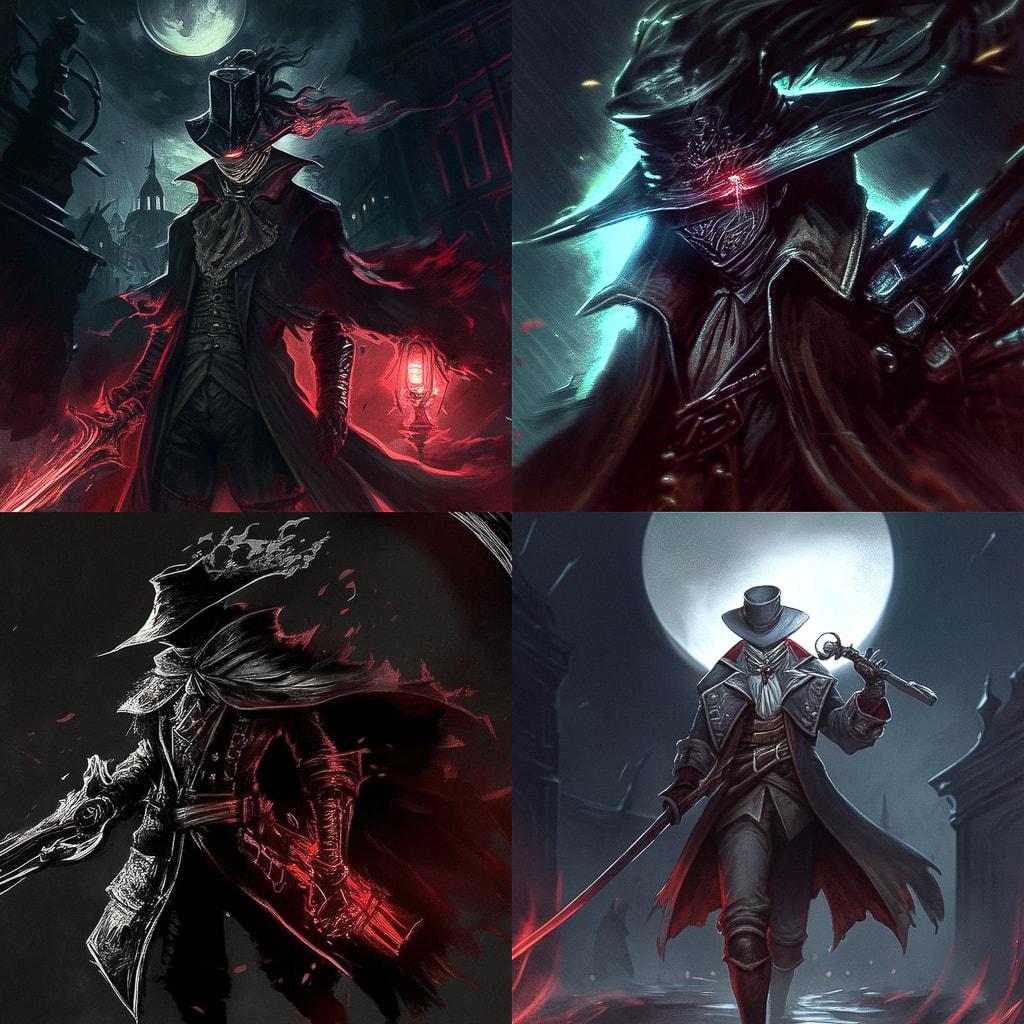 Bloodborne style, Midjourney Niji 4, render 1 of 4