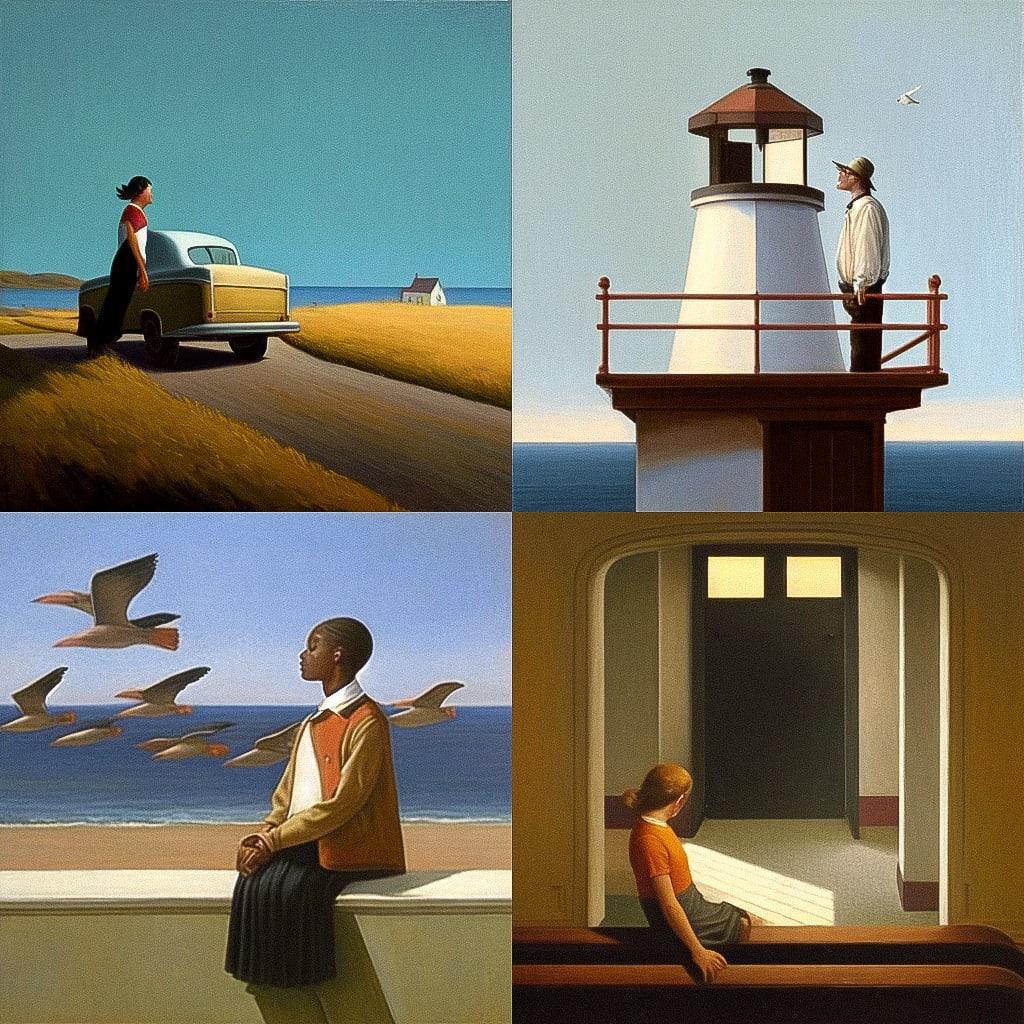 Bo Bartlett style, Midjourney Niji 4, render 1 of 4