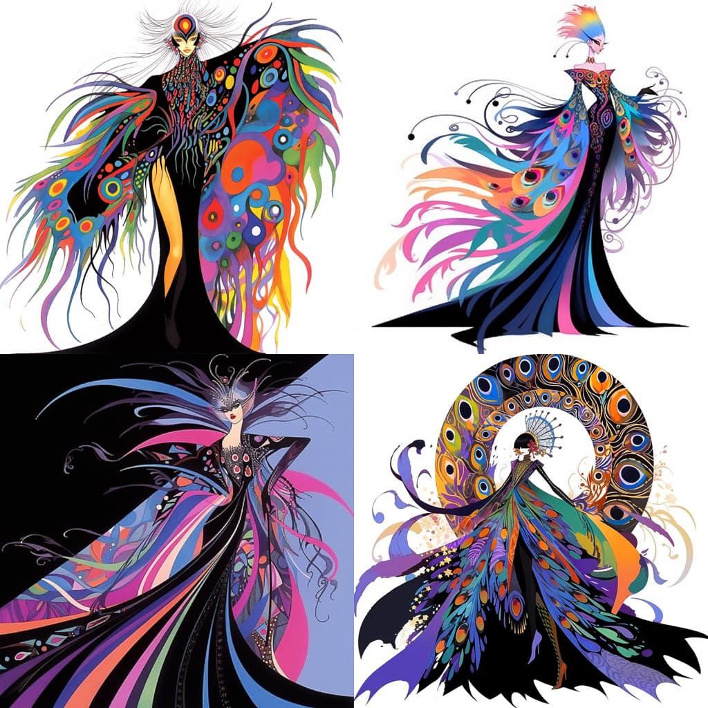 Bob Mackie style, Midjourney Niji 5, render 1 of 4