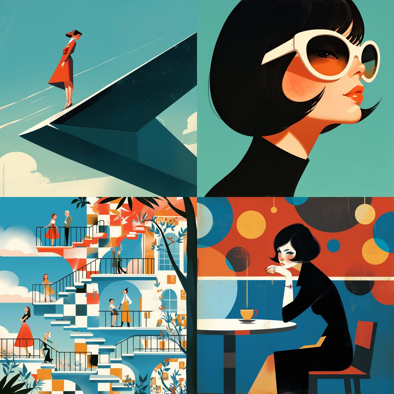 Bob Staake style, Midjourney Niji 6, render 1 of 4