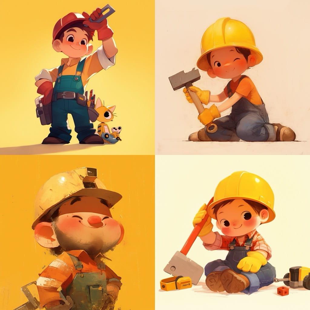 Bob the Builder style, Midjourney Niji 6, render 1 of 4