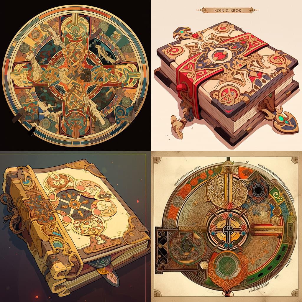 Book of Kells style, Midjourney Niji 5, render 1 of 4