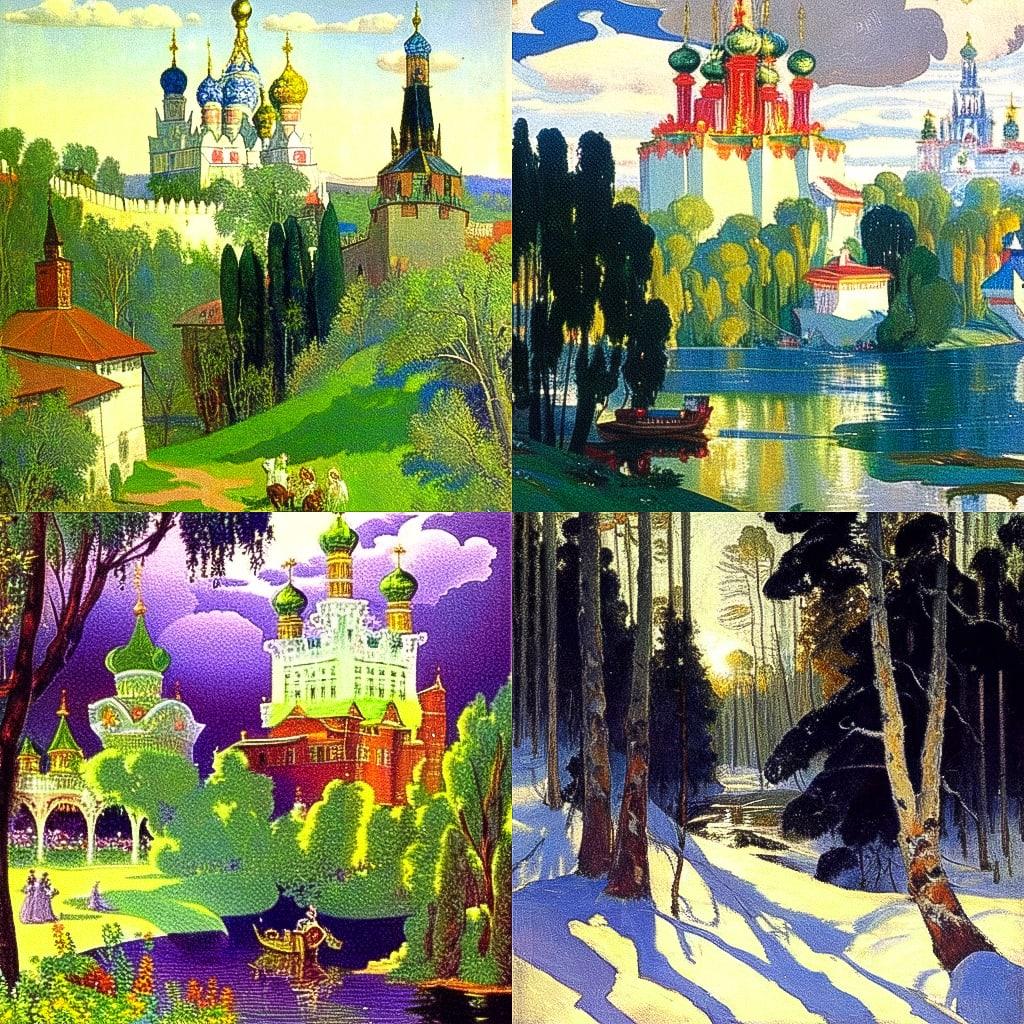 Boris Kustodiev style, Midjourney Niji 4, render 1 of 4