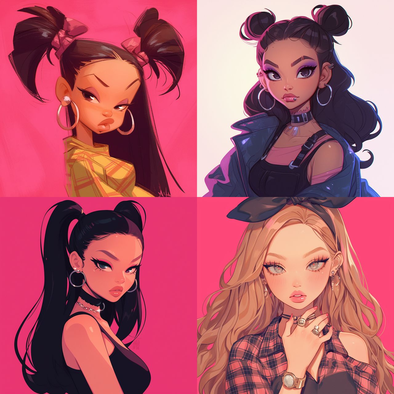 Bratz doll style, Midjourney Niji 6, render 1 of 4