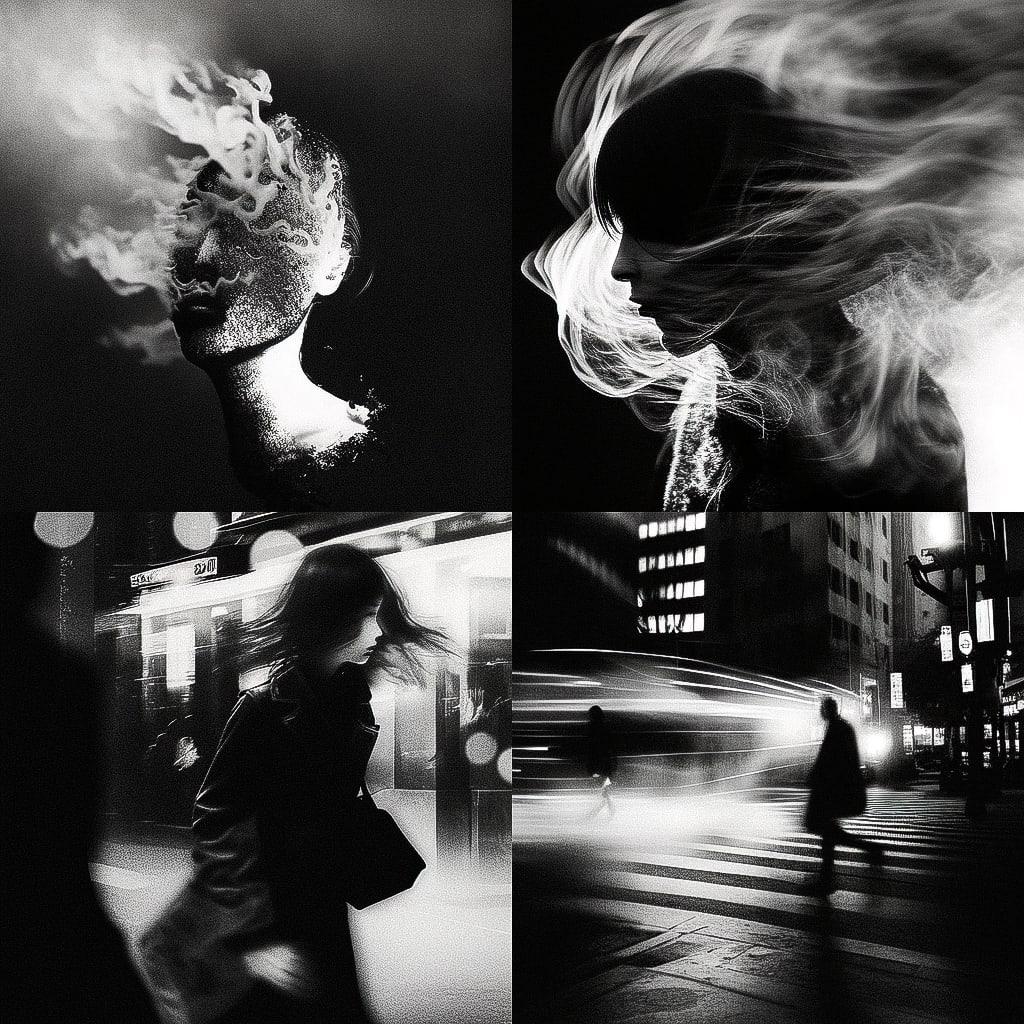Brett Walker style, Midjourney Niji 4, render 1 of 4