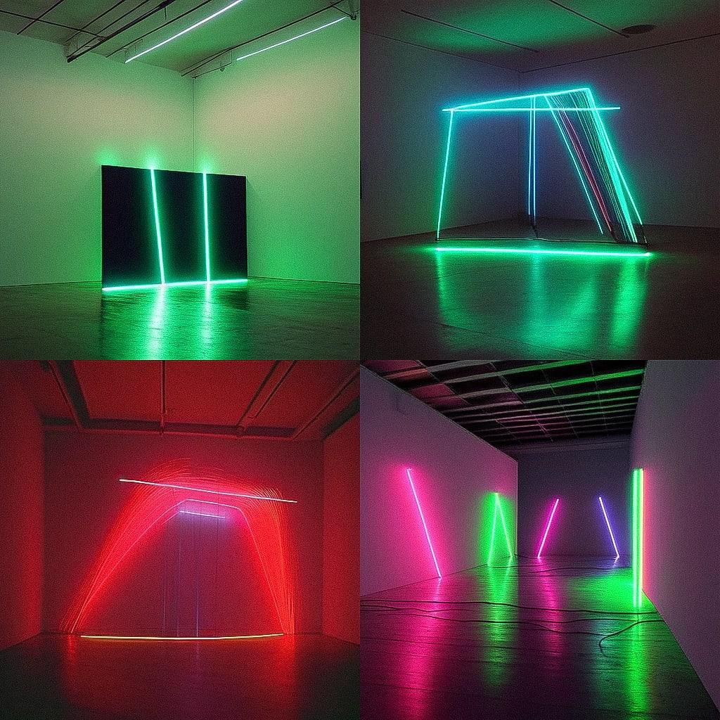 Bruce Nauman style, Midjourney Niji 4, render 1 of 4