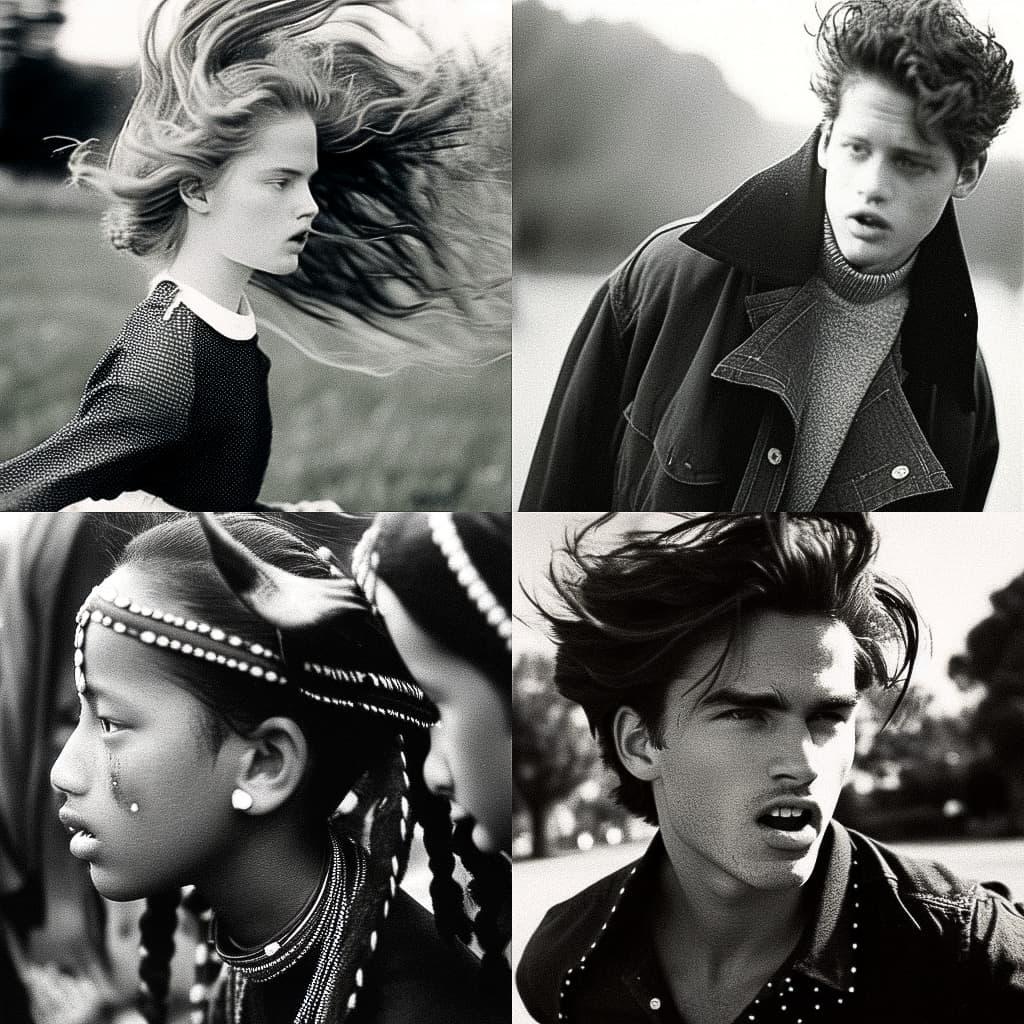 Bruce Weber style, Midjourney Niji 5, render 1 of 4
