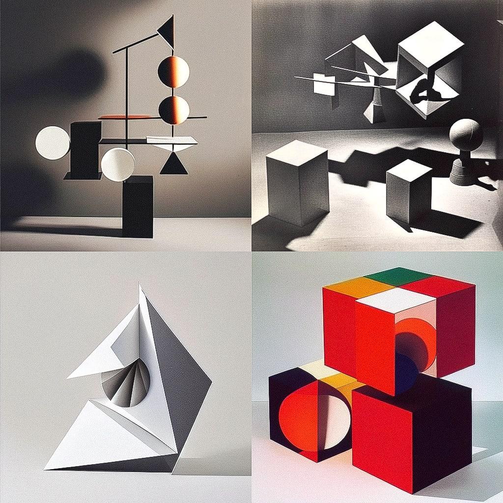 Bruno Munari style, Midjourney Niji 4, render 1 of 4