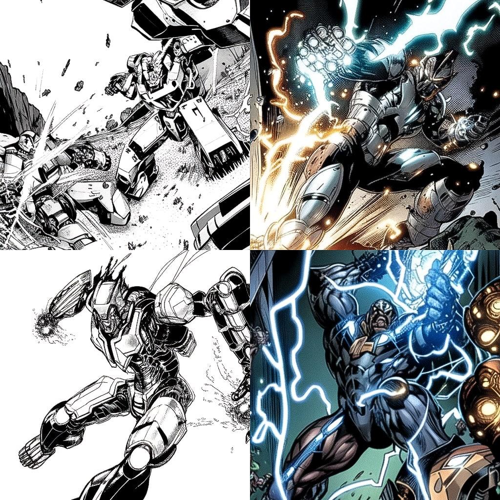 Bryan Hitch style, Midjourney Niji 4, render 1 of 4