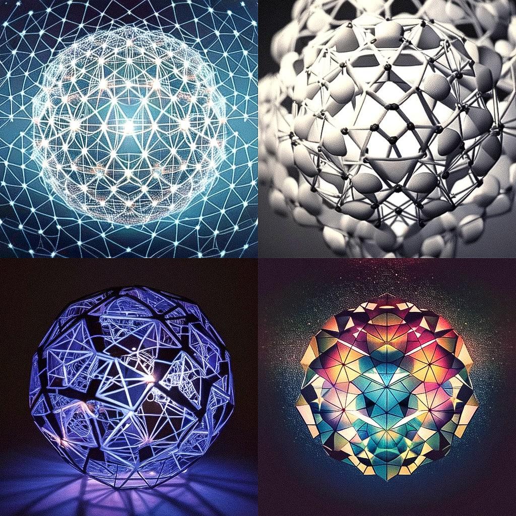 Buckminster Fuller style, Midjourney Niji 4, render 1 of 4