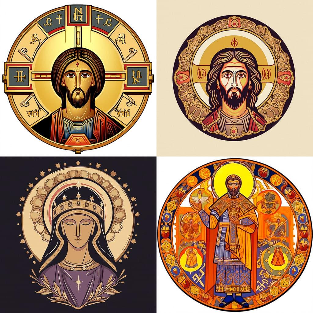 Byzantine icon style, Midjourney Niji 5, render 1 of 4