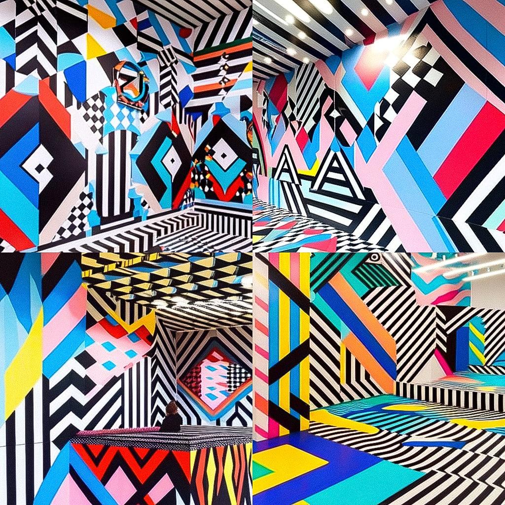 Camille Walala style, Midjourney Niji 4, render 1 of 4