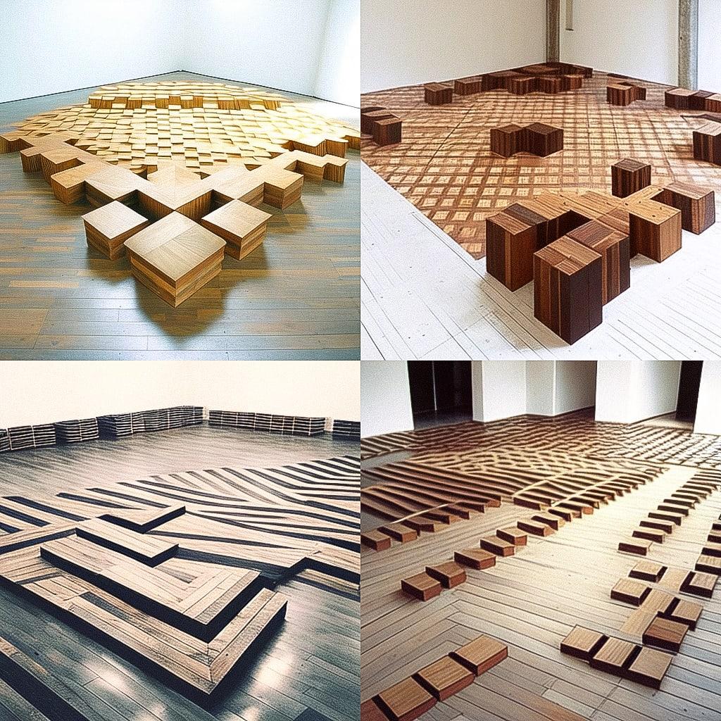 Carl Andre style, Midjourney Niji 4, render 1 of 4