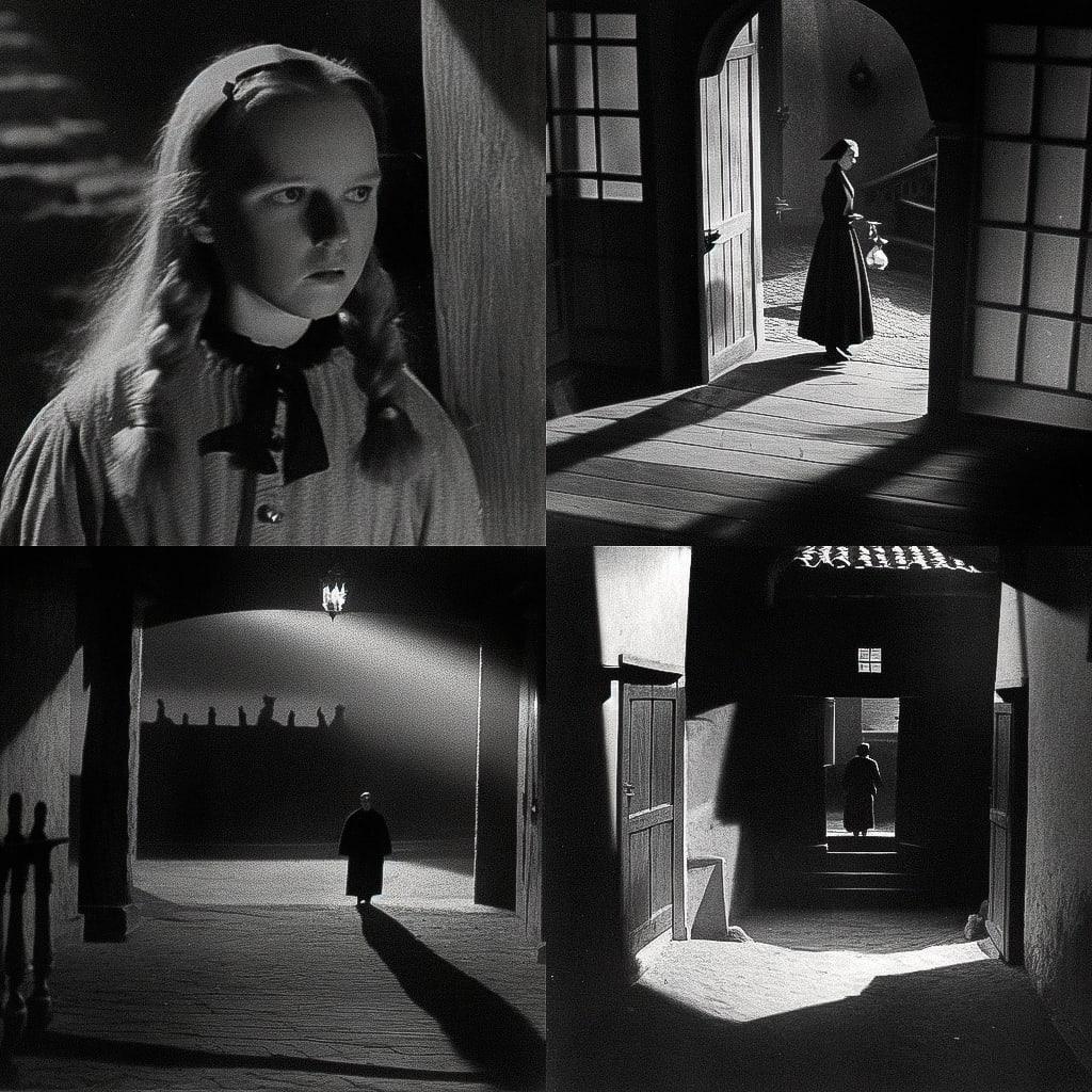 Carl Theodor Dreyer style, Midjourney Niji 4, render 1 of 4