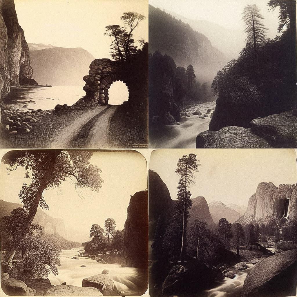 Carleton Watkins style, Midjourney Niji 5, render 1 of 4