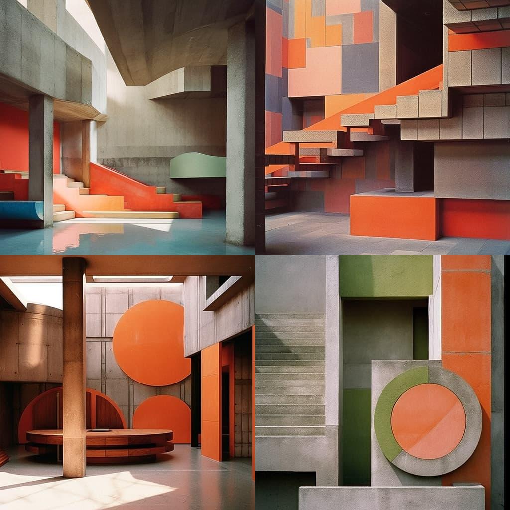 Carlo Scarpa style, Midjourney Niji 5, render 1 of 4
